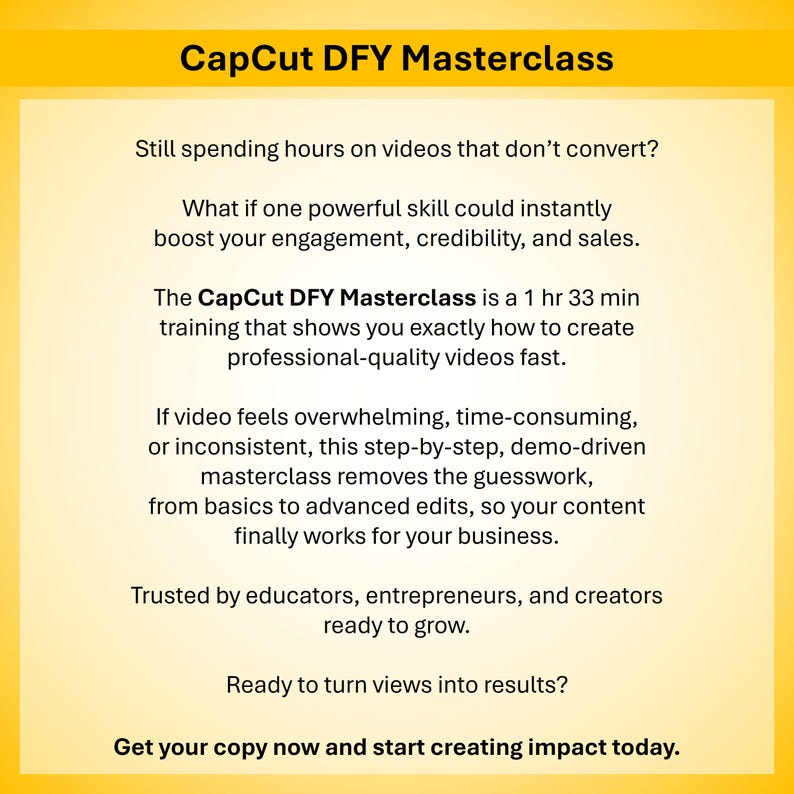 CapCut Masterclass Video Course: Professional Video Editing (DFY) image 2