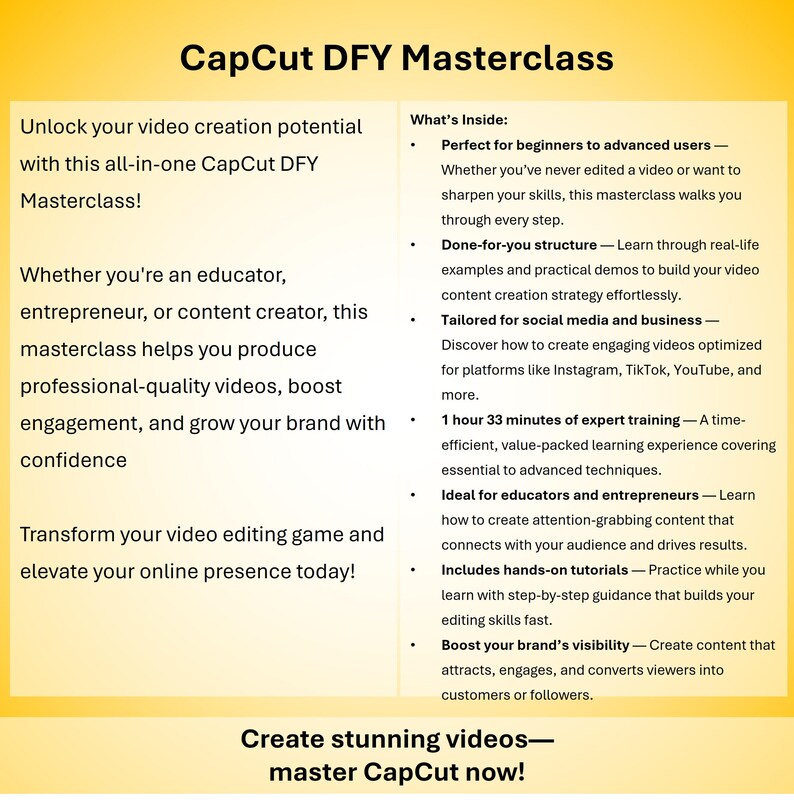 CapCut Masterclass Video Course: Professional Video Editing (DFY) image 3