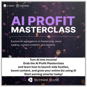 AI Profit Masterclass: Online Business Guide with AI Tools (PDF E-Book & Checklist)