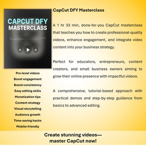 CapCut Masterclass Video Course: Professional Video Editing (DFY) image 4