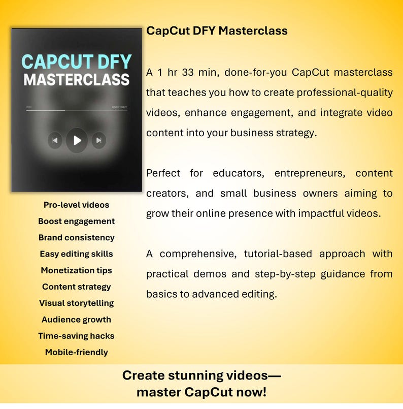 CapCut Masterclass Video Course: Professional Video Editing (DFY) image 4