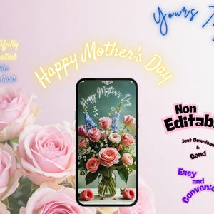 Mother's Day E-Card, Happy Mother's Day, Mother's Day Card Floral, Mother's Day Card, Mother's Day Digital Card, Mother's Day Video Animated