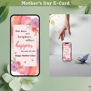 Día de la Madre Digital, Tarjeta Animada del Día de la Madre, Feliz Día de la Madre, Tarjeta Floral del Día de la Madre, Tarjeta del Día de la Madre, Día de la Madre Editable.