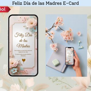 Feliz Dia de las Madres, Tarjeta, Mother&#39;s Day E-Card, Happy Mother&#39;s Day, Mother&#39;s Day Card Floral, Mother&#39;s Day Card, Mother&#39;s Day Digital
