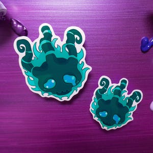 Sticker vinyle tête de batte | Sticker Dark Fantasy | Fan Art inspiré de la Ligue | Sticker résistant à l'eau pour ordinateur portable ou notebook | Esthétique effrayante