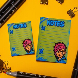 Vi Notepad | Arcane Stationery | League of Legends Fan Art | Cute Gamer Gift | Tear-Off Journal Pad | Fan Art Anime
