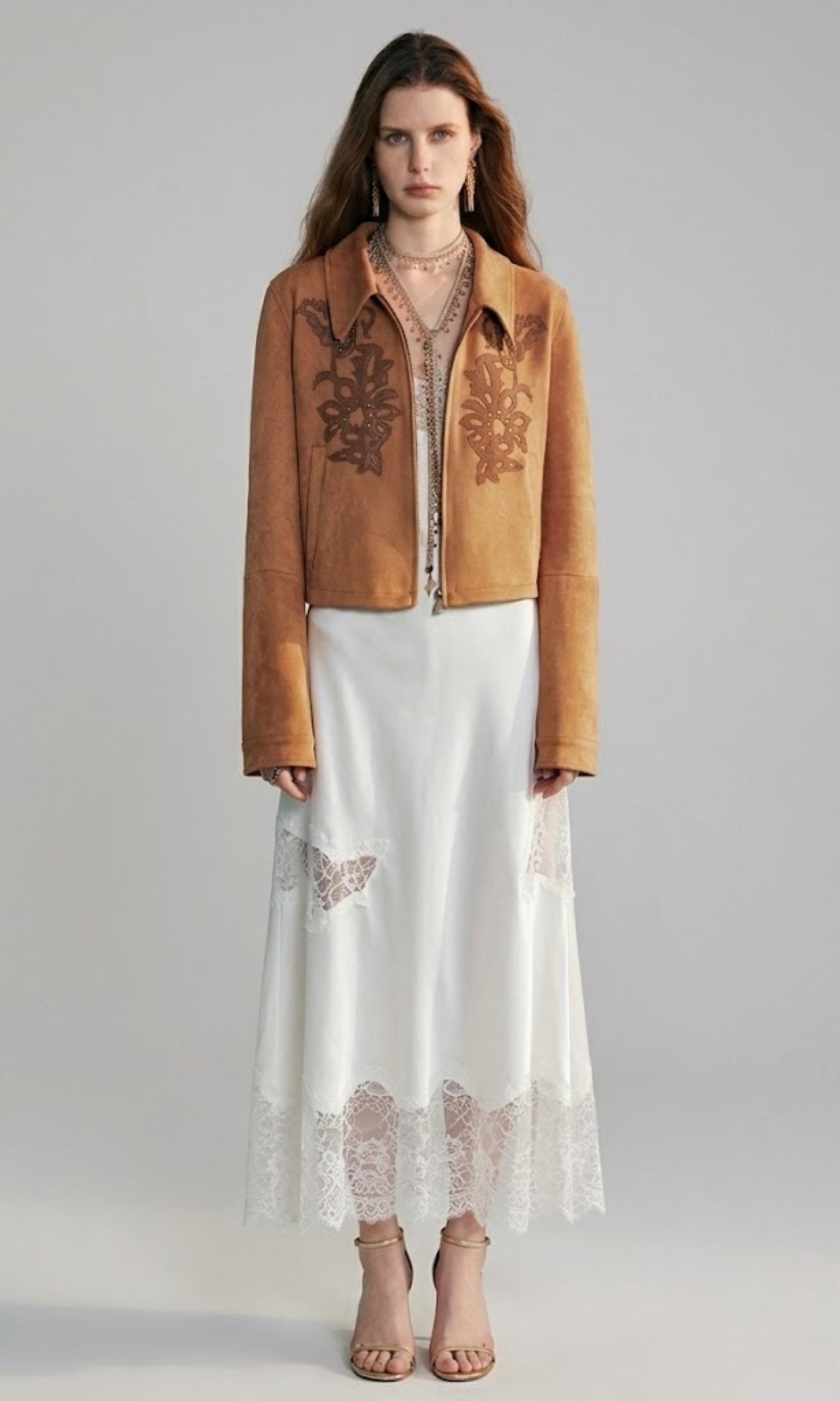 Embroidered Suede Coat - Etsy