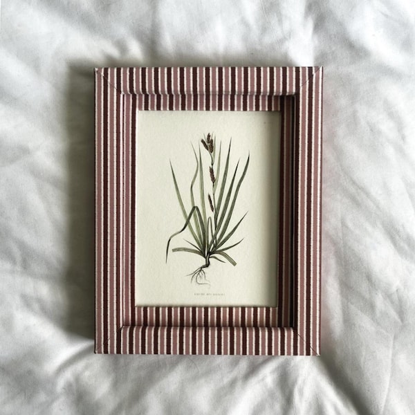 Ingelijste botanische kunstprint: vintage bloemenillustratie, met de hand verpakte lijst