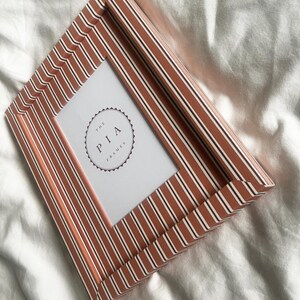 Hand-Wrapped Orange & Burgundy Stripe Picture Frame: Bold Gallery Wall Decor image 2