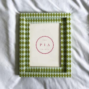 Harlequin Fabric Picture Frame: Green & Blue Vintage-Inspired Decor