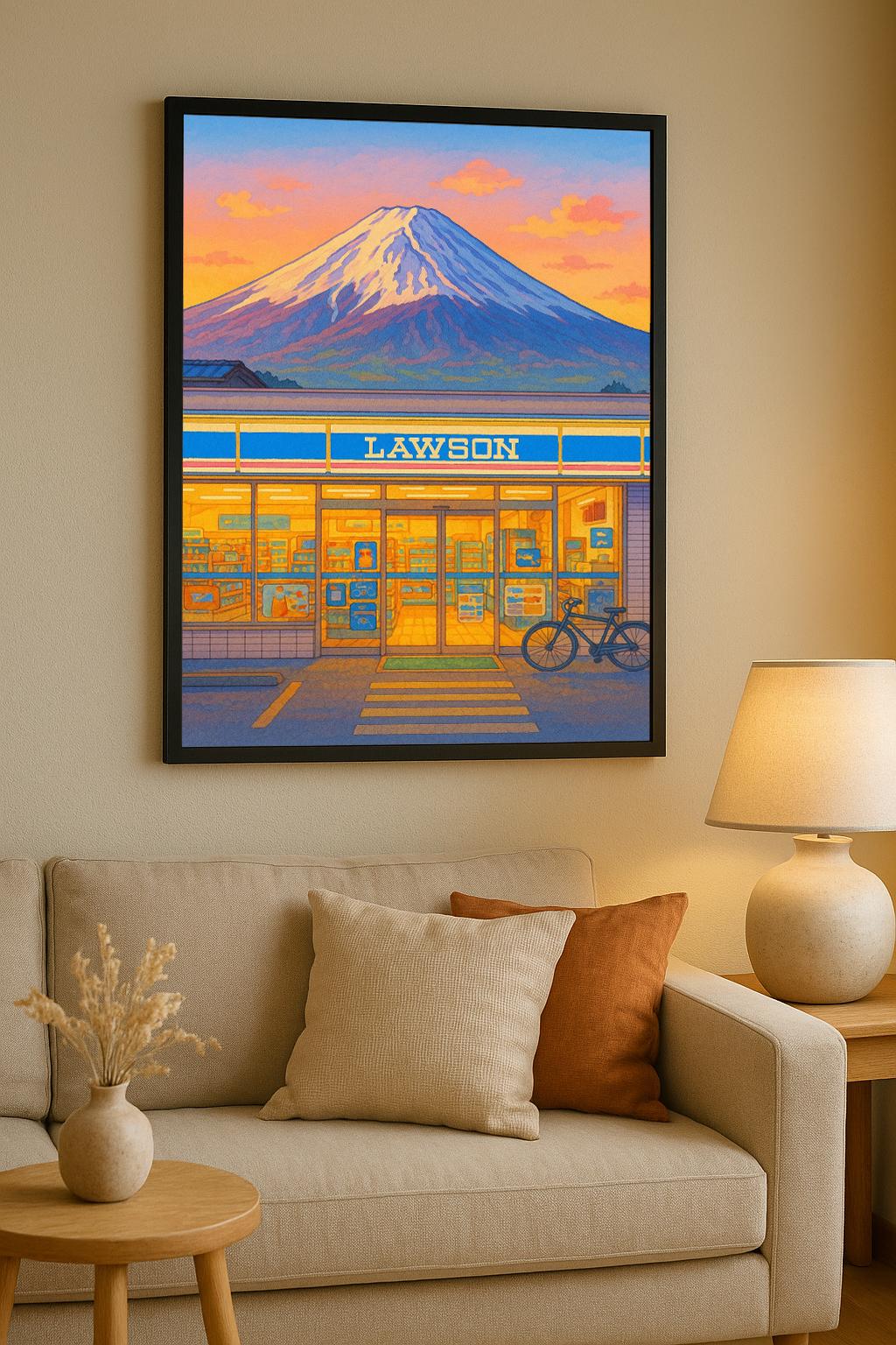 Mount Fuji Lawson Poster, Japan Convenience Store Print, Japan Mt