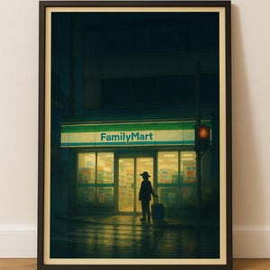 Family Mart Poster, Japan Print, Japan Wall Art, Lawson Poster, Tokyo Photo, Convenience Store Art Print Photo, Japan Decor, Japan Travel