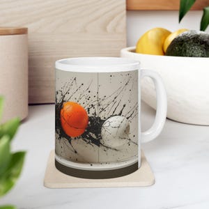 Artistic Splash Ceramic Mug, Unique Coffee Cup for Art Lovers, Gift for Coffee Enthusiasts, Abstract Design Mug, Perfect for Birthdays, Home
