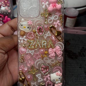 Pink and gold junk phone case