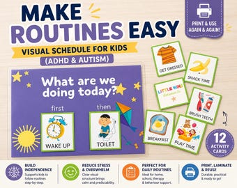 First Then Board Starter Set for Autism | Simple Visual Schedule for ...