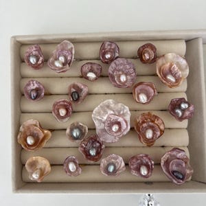 Unique Colored Pearl Ring • Natural Shell Ring • Mermaid Aesthetic Ring ...