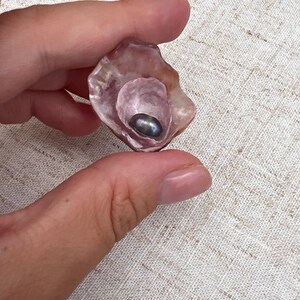 Unique Colored Pearl Ring • Natural Shell Ring • Mermaid Aesthetic Ring ...