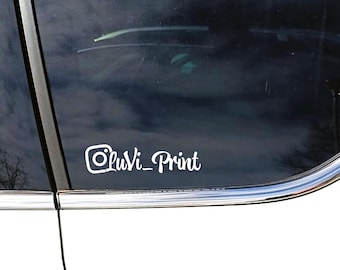 2x Custom Instagram Username Vinyl Decal, Car Window Bumper Sticker