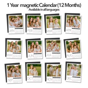Calendario Magnetico 2026 | Foto Personalizzata | Lingua a Scelta | Regalo Unico | Mini Calendario da Frigo | Ricordo Mensile