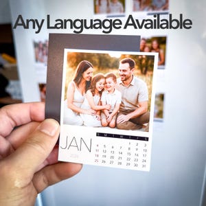 Calendario Magnetico 2026 | Foto Personalizzata | Qualsiasi Lingua | Regalo Unico | Calamita Frigo | Calendario Mensile