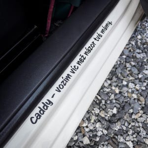 Custom Car Door Sill Sticker – Personalized Vinyl Decal – Choose Your Text, Font & Size – Perfect for Lower Door Area
