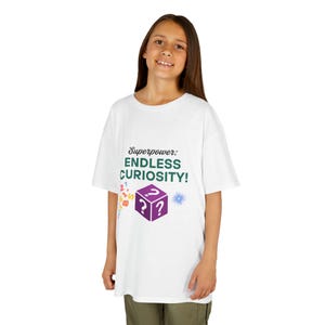 Kids Curiosity Tee - Superpower Endless Curiosity, Fun Kids Shirt, Gift for Curious Minds, Educational Apparel, Birthday Present