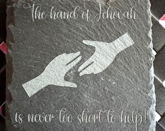 Laser Engraved Slate Coaster Set: Inspirational Gift, Spiritual Decor