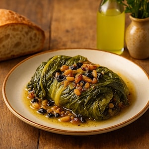 AUTHENTIC ITALIAN RECIPE Scarola Imbottita, Neapolitan Stuffed Escarole, Naples, Southern Italy, Printable Digital Download Recipe Card