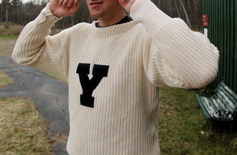 Yale University Letter Sweater Vintage Yale Etsy