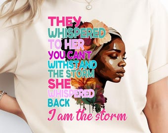 Black Woman Empowerment PNG, I Am Powerful PNG, Afro Woman PNG, Black Girl Magic Design, Melanin png, Inspirational Affirmation png