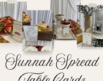 Tischkarten für Sunnah-Speisen | Etiketten für Speisen bei islamischen Veranstaltungen (Digitaler Download)