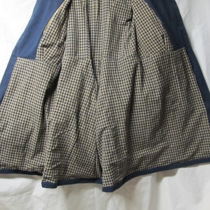 Size 34 Double Breasted, Blue Frock Coat 4 Pockets Self Covered Buttons ...