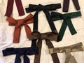String silk necktie - multiple colors - 48-60 inches long x 1.25 inches wide - Skinny Victorian, Western, Prairie, historic, old fashioned