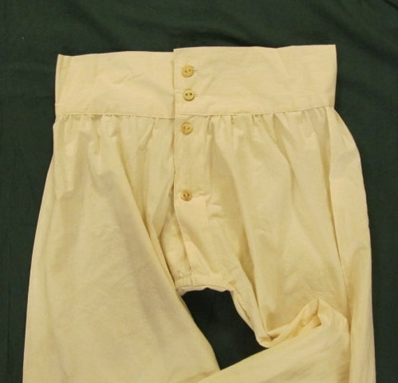 Men's Drawers Button Fly 100% Cotton Muslin Civil War / Victorian  Reenacting Historic Underwear 