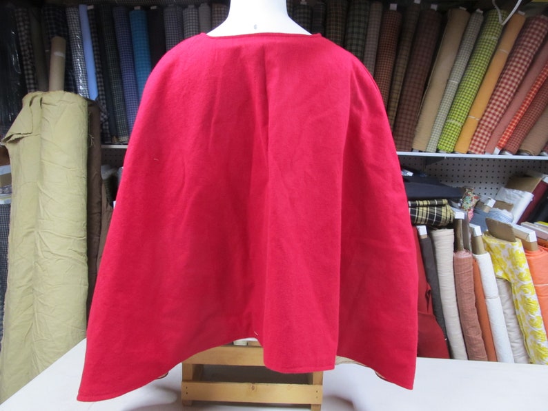 Pereline lined shoulder cape 100% cotton fabrics chamois flannel with hook and eye closure shrug, wrap, short cape image 3