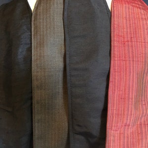 Ascot or Stock style cravat black Dupioni silk Civil War era, saloon, trek reenacting classic, old fashioned, historic, Victorian tie image 7
