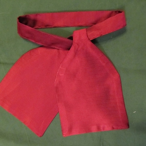 De Joinville style cravat - Burgundy silk necktie - for Civil War era reenacting - reenacment - historic - Victorian ascot