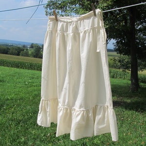 Petticoat - 70 inch circumference - bleached muslin - custom made historical under skirt / slip - Civil War, Colonial, Prairie reenacting