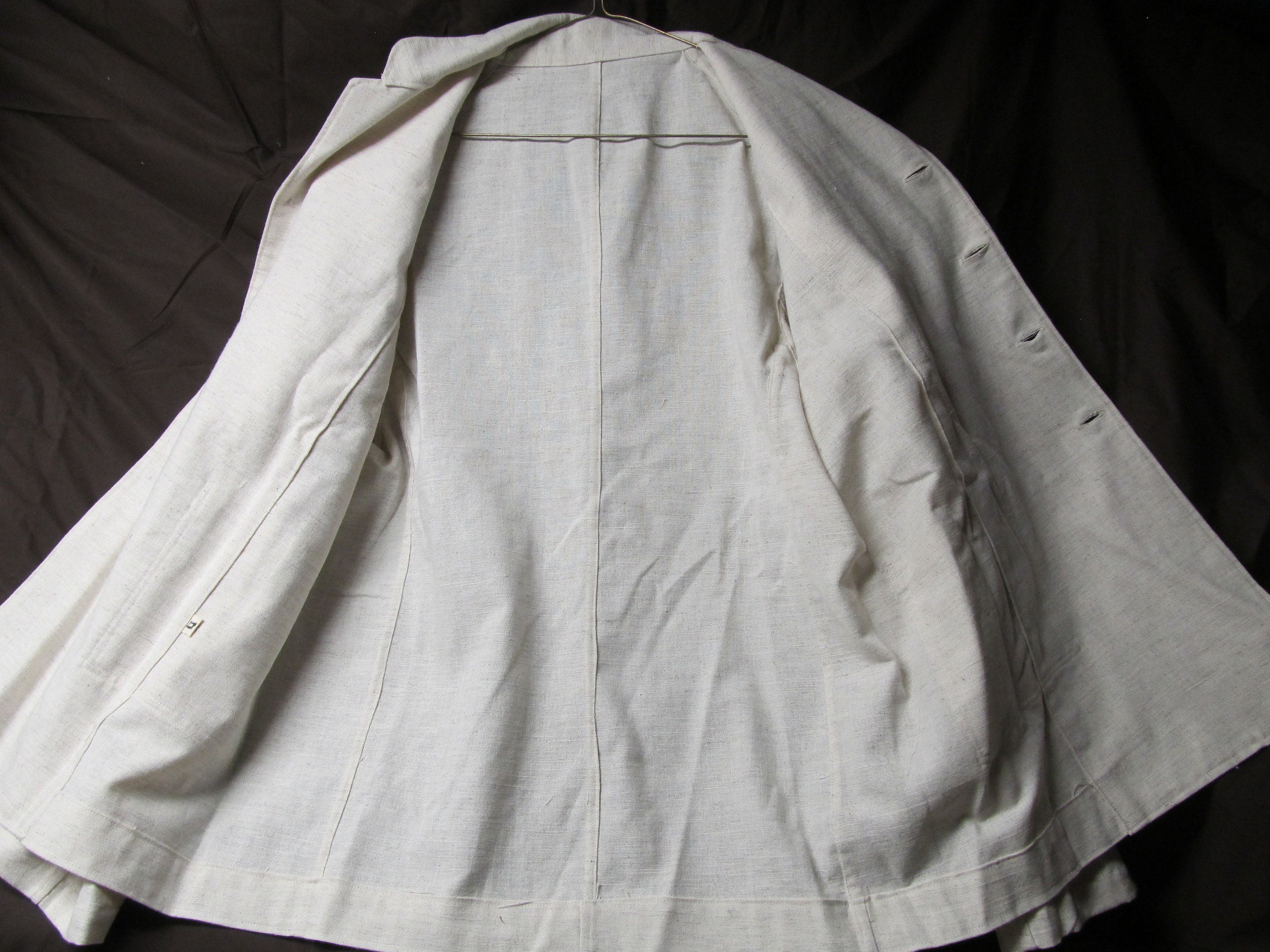 Size 38 - Civilian Sack Coat - Natural Linen/cotton Fabric