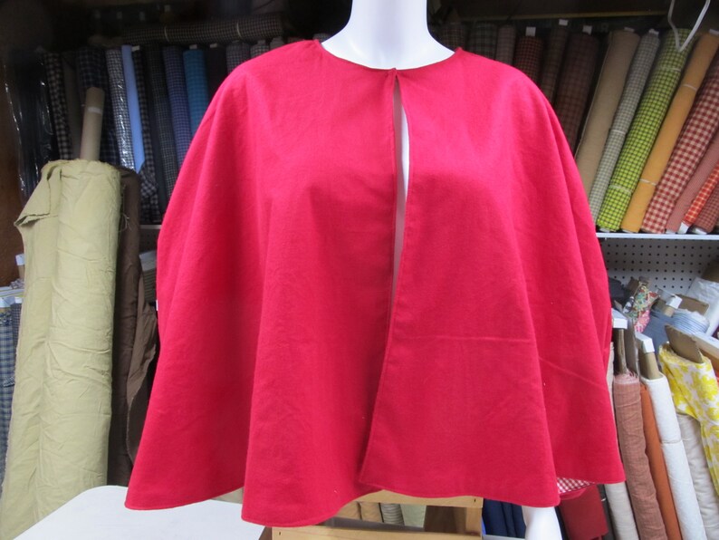 Pereline lined shoulder cape 100% cotton fabrics chamois flannel with hook and eye closure shrug, wrap, short cape image 1