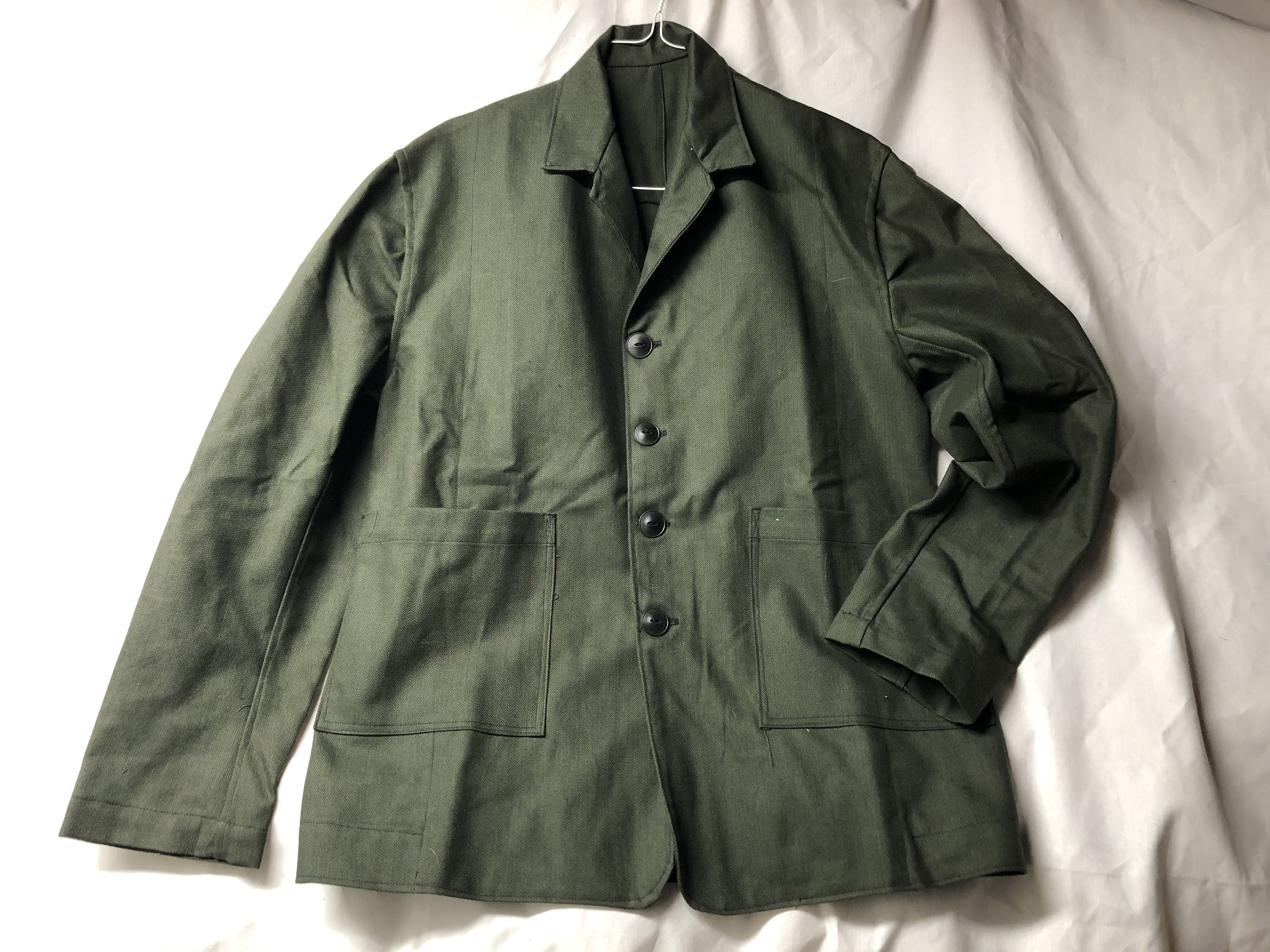 品数豊富！ 38 Size - Civil Civilian, - Fabric Cotton Green - Coat Sack ジャケット・アウター