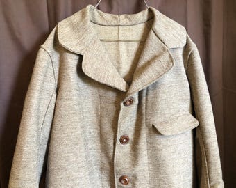 Size 44 brown jeanwool paletot - three pockets - Men's Victorian coat