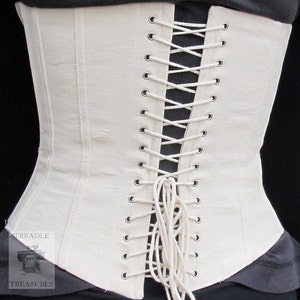 Civil War Lined Working Corset with Grommets Custom Made 1860's Victorian image 1