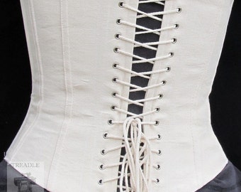 Civil War Lined Working Corset with Grommets - Custom Made - 1860's Victorian