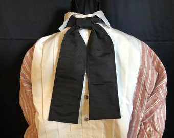 Corbata estilo Ascot o Stock - Corbata de faille de seda azul marino - para recreaciones de la época de la Guerra Civil - corbata victoriana clásica, antigua e histórica