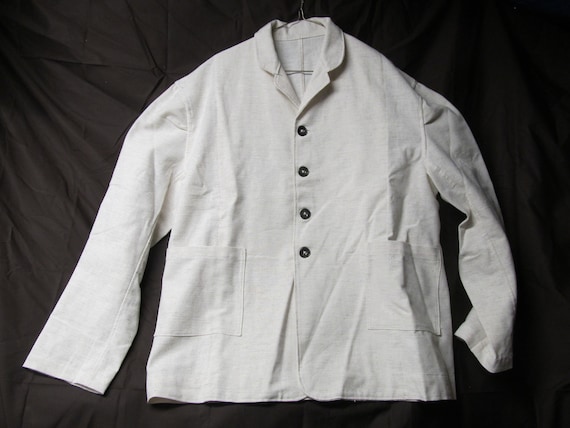 Linen Relaxed Jacket in Black/Natural Linen Relaxed Jacket in Black/Natural