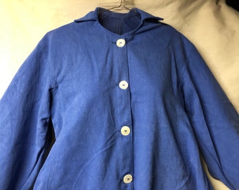 Paletot - blue medium weight brushed cotton - up to a 32" bust/size small - two pockets - Civil War/Victorian reenactment - jacket/coat trek