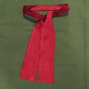 Ascot or Stock style cravat - Burgundy silk necktie - for Civil War era reenacting / reenacment - historic Victorian tie
