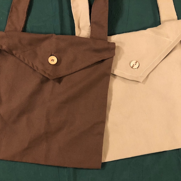 Haversack/Messenger bag - extra large - Colonial, 1812, rendezvous, Civil War reenacting - cotton canvas shoulder purse, satchel - rucksack