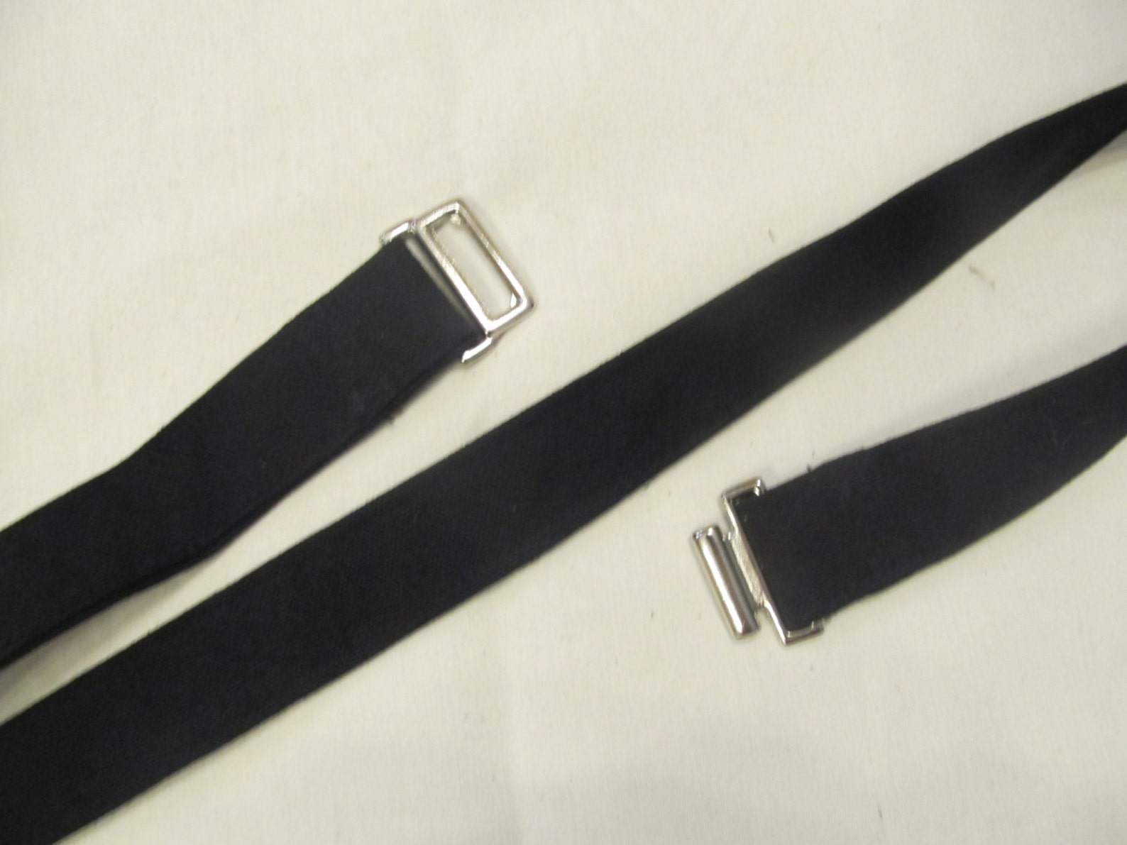 Belt Black Cotton Duck Cloth With Silver Two Piece Buckle Etsy